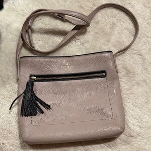Kate Spade Beige Crossbody Bag with Black Tassel